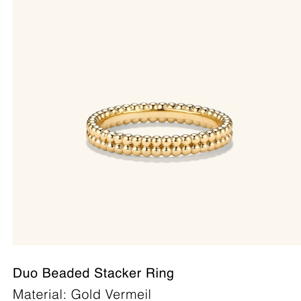 Mejuri gold vermeil duo beaded stacker ring: